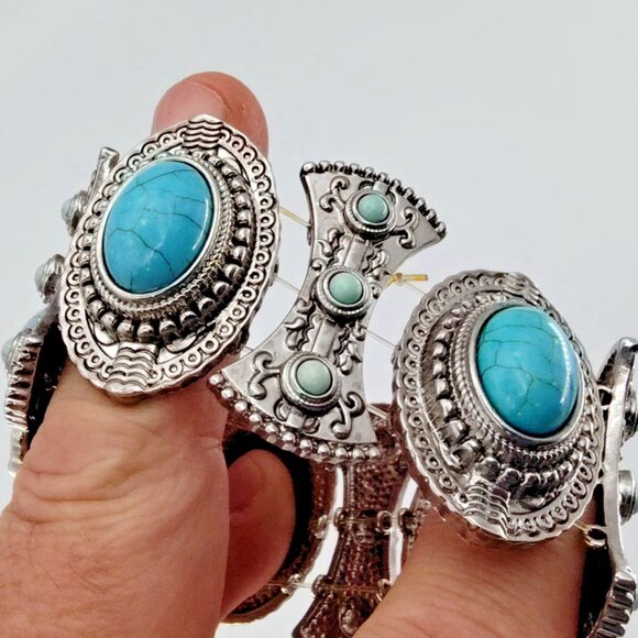 HSN R.J. Graziano "Best West" Simulated Turquoise Stretch Bracelet - Picture 5 of 8